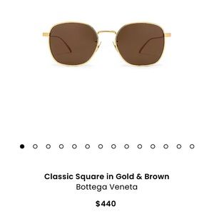 Bottega Veneta Classic Square Sunglasses NWT